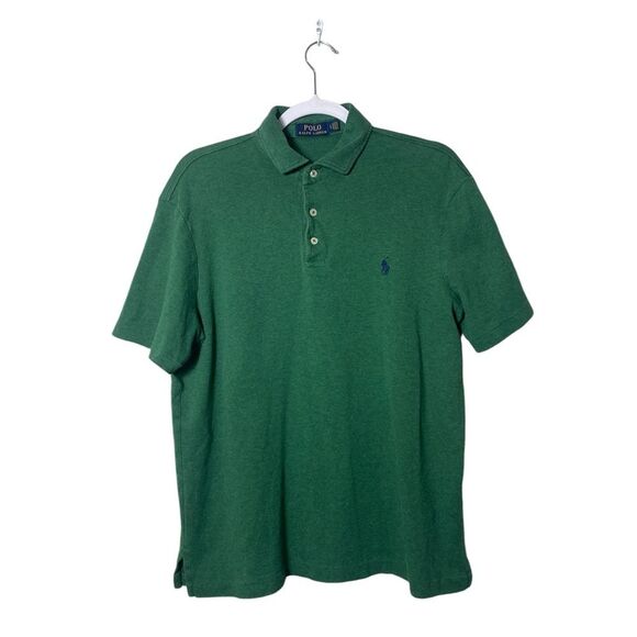 Polo Ralph Lauren Classic Polo Shirt Green Short Sleeve Men's Size Large - Picture 1 of 12
